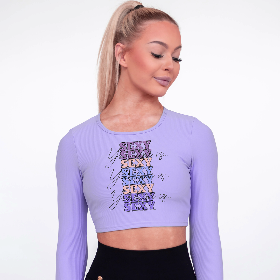 Long-sleeve crop top