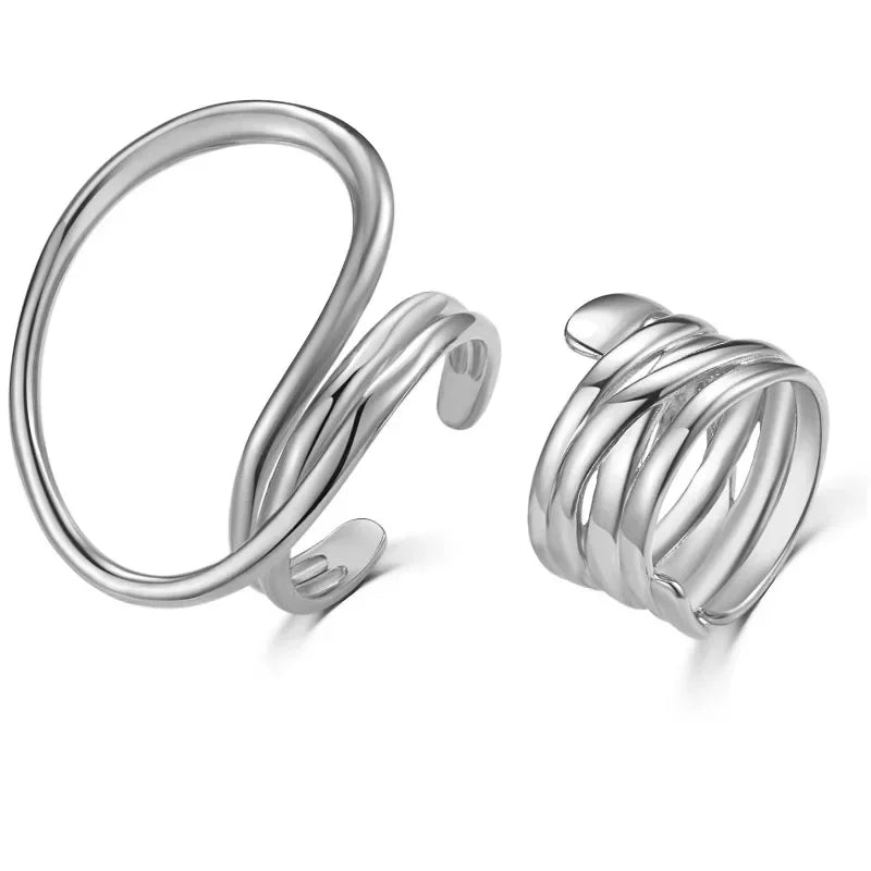 2 set Curvy ring