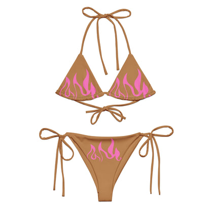 All-over print recycled string bikini