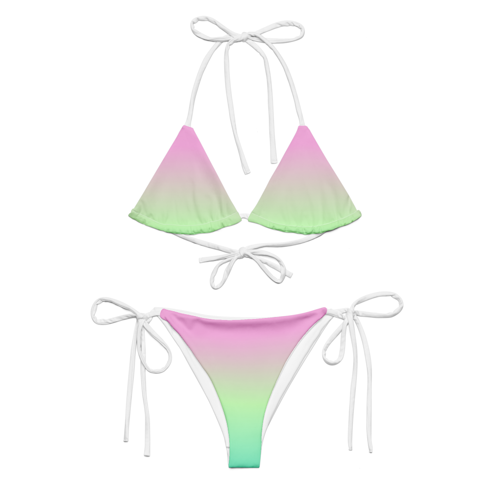 All-over print recycled string bikini