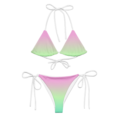 All-over print recycled string bikini