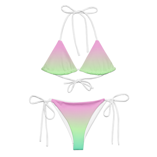 All-over print recycled string bikini