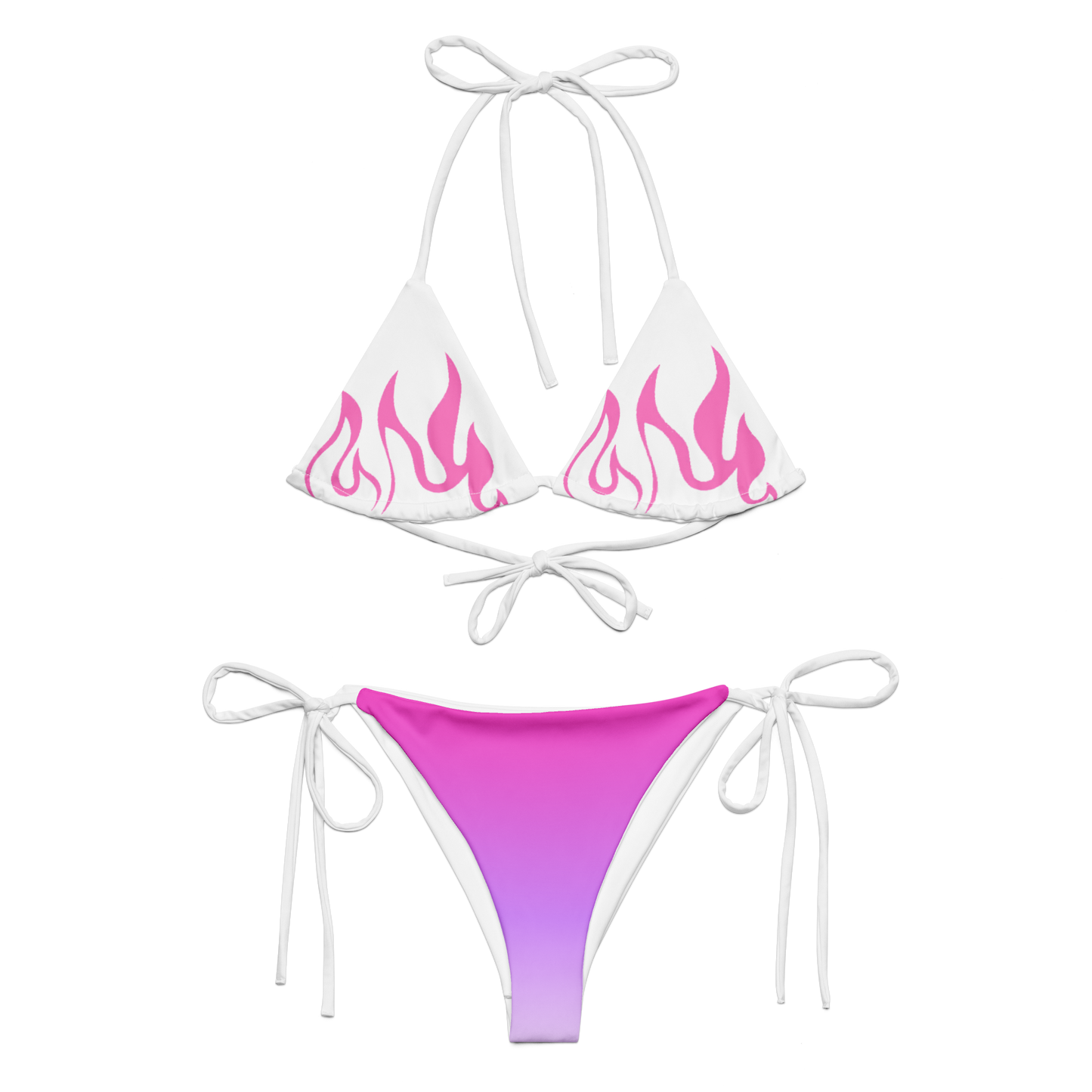 All-over print recycled string bikini