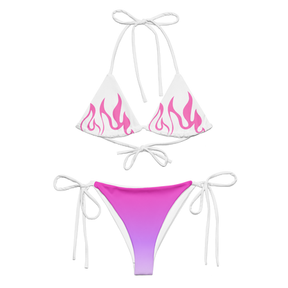 All-over print recycled string bikini