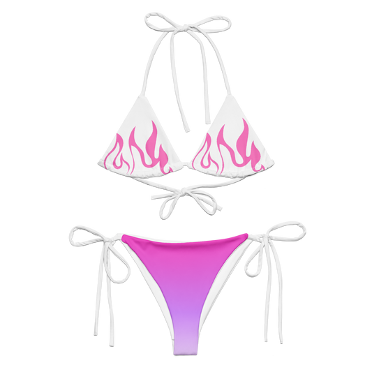 All-over print recycled string bikini