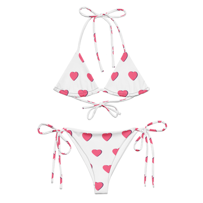 All-over print recycled string bikini