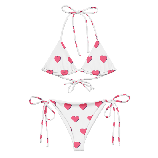 All-over print recycled string bikini