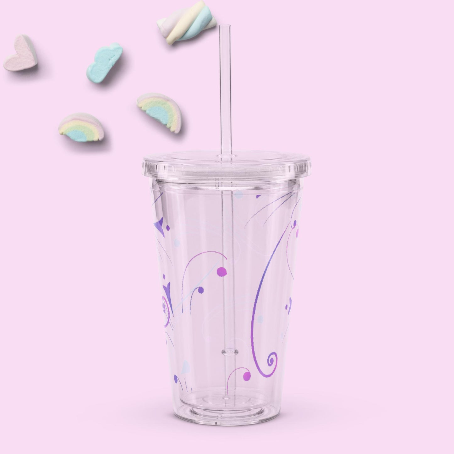 Clear plastic tumbler